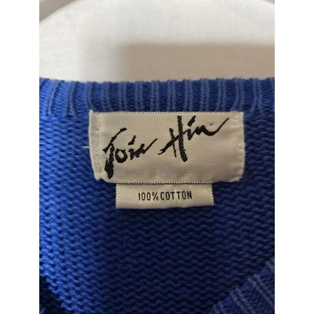 Vintage 90’s panda Cotton blue sweater- Unisex- Fits Like A Large - Picture 6 of 13
